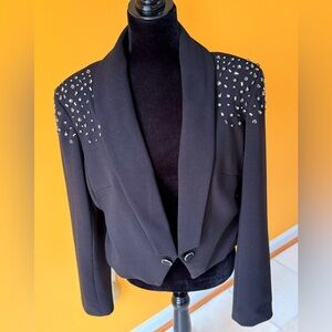 Dash by Kardashian Black Embellished Women's Blazer